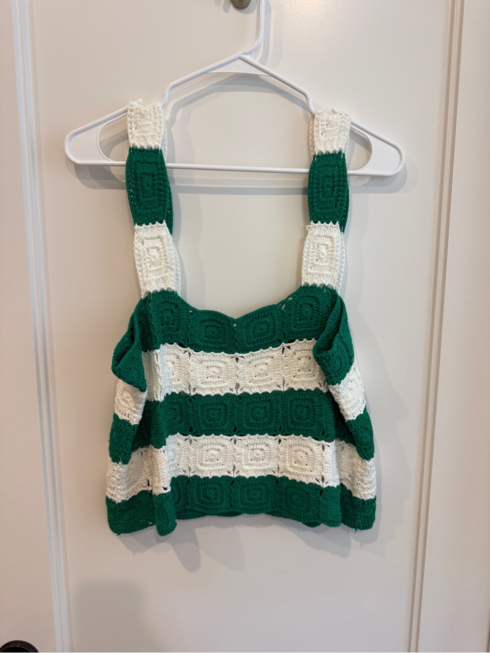 Hyacinth House Green and White Crochet Tank Top. Worn one time.